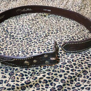 Larry Mahan Cow Hair leather western belt
